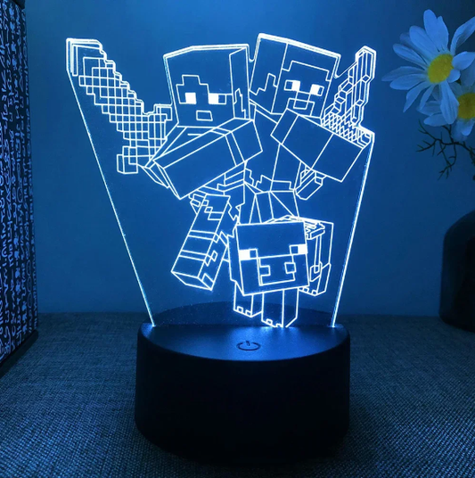 Lampe LED Minecraft 3D - 7 couleurs